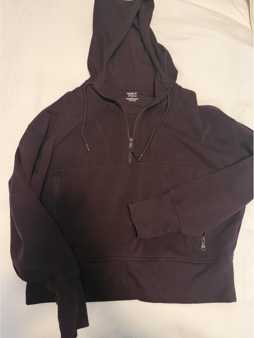 Old Navy Dynamic Fleece 1/2 Zip Hoodie Sweatshirt Maroon Women’s Size Large